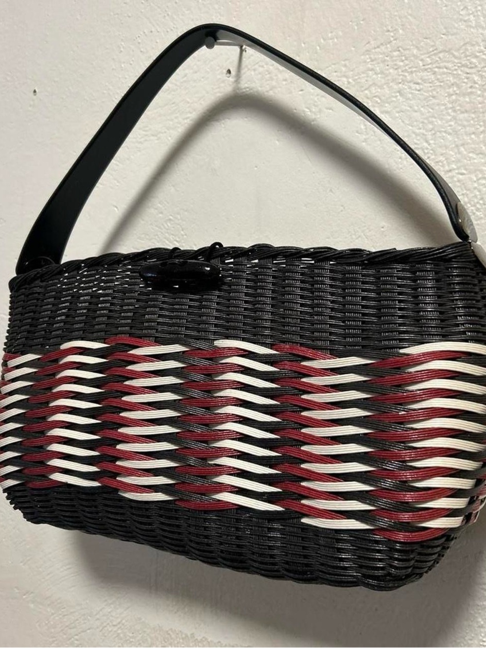 Stylish Black and Red Woven Women's Bag